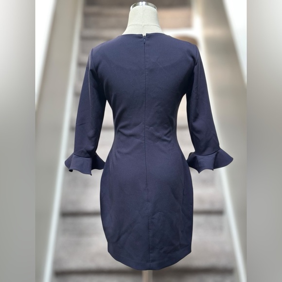 Likely Bedford Navy Ruffle Sleeve Bodycon Dress Women’s 6 Cocktail Party Wedding - Picture 5 of 10